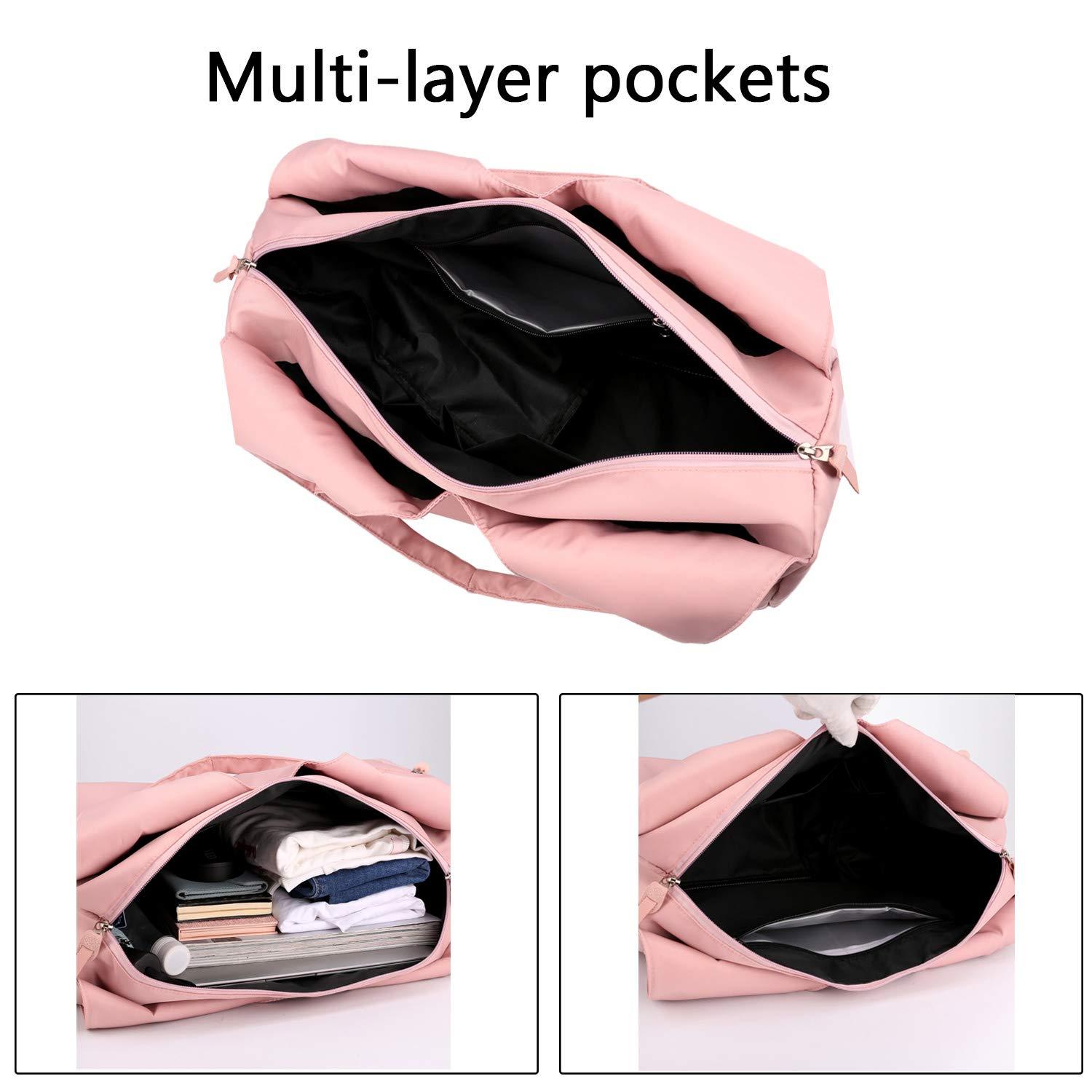 Sports Bag for Men and Women with Shoe Compartment & Wet Compartment Weekender Travel Bag Leisure Handbag Foldable Gym Bag Shopping Bag