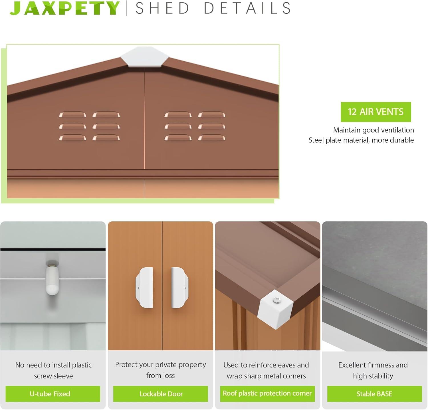 8 ft. W x 8 ft. D Metal Storage Tool Shed Outdoor Storage Shed With Sliding Doors and Vents