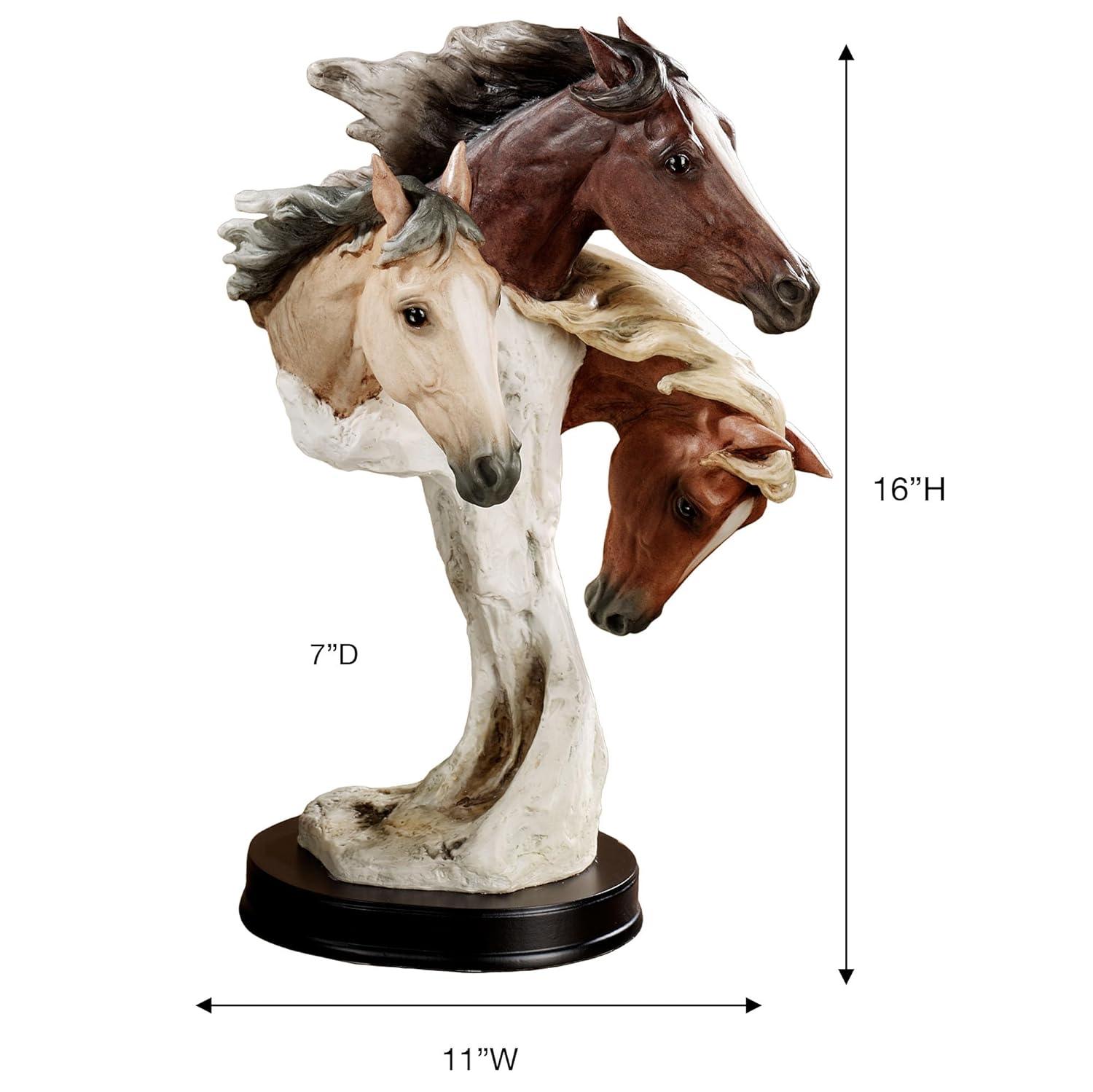 Wild at Heart Horse Sculpture Earth Tones 16 Inches Tall