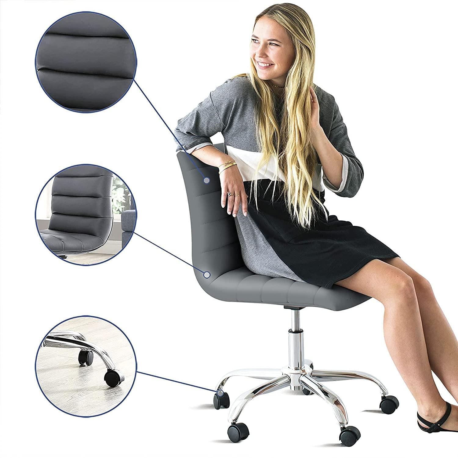 Modway Modway Ripple Armless Mid Back Vinyl Office Chair