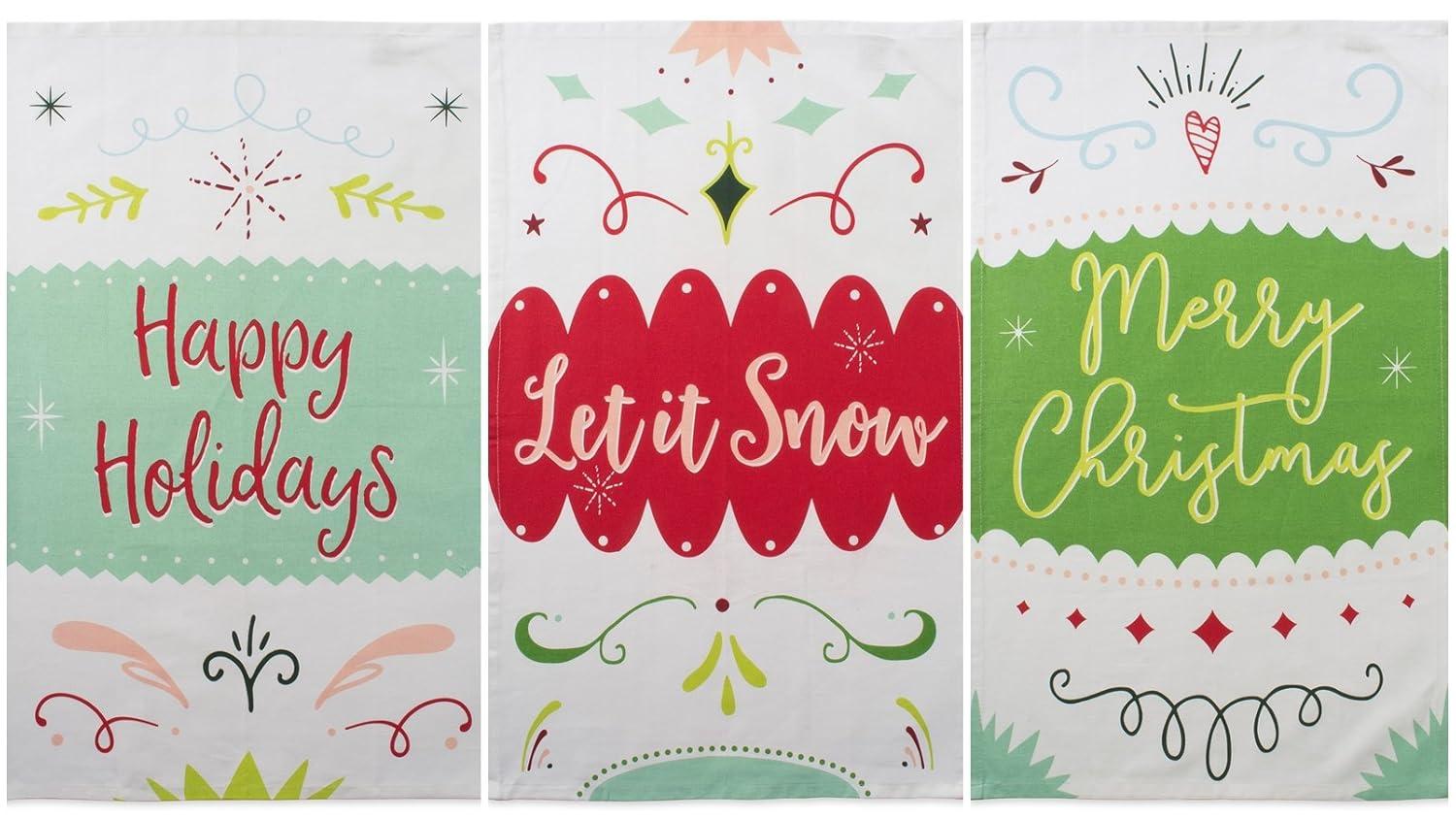 Assorted Winter Wishes Holiday Printed Dishtowel (Set of 3)