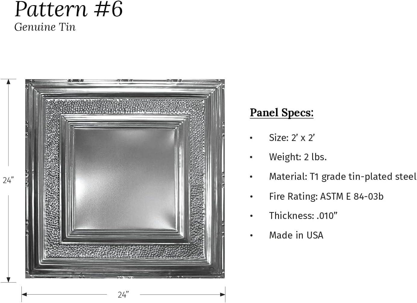 Bright White Satin Metal Ceiling Tiles 24" x 24" 5-Pack