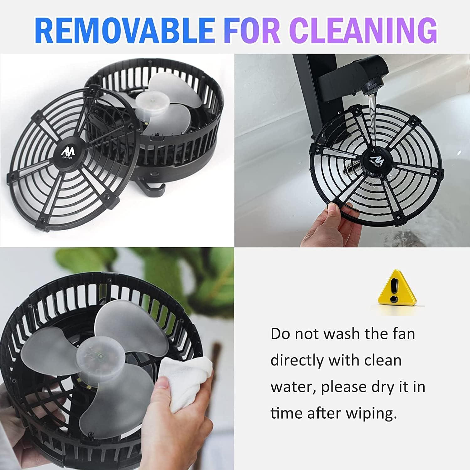 ayamaya Camping Fan, 20000mAh Rechargeable Tent Fan with Light, Remote, 9 Speeds Battery Powered Fans with Digital Display, Timer, Auto Oscillation & Hook for Camping, Outdoors
