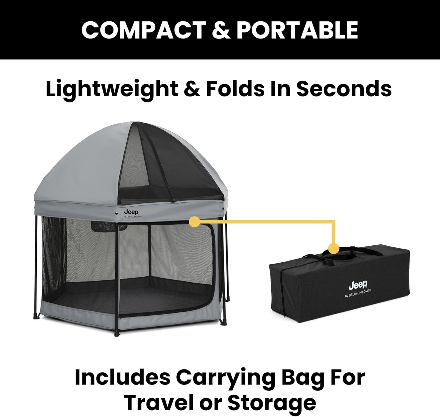 Jeep Hexagon Pop Up Playard with Removable Canopy