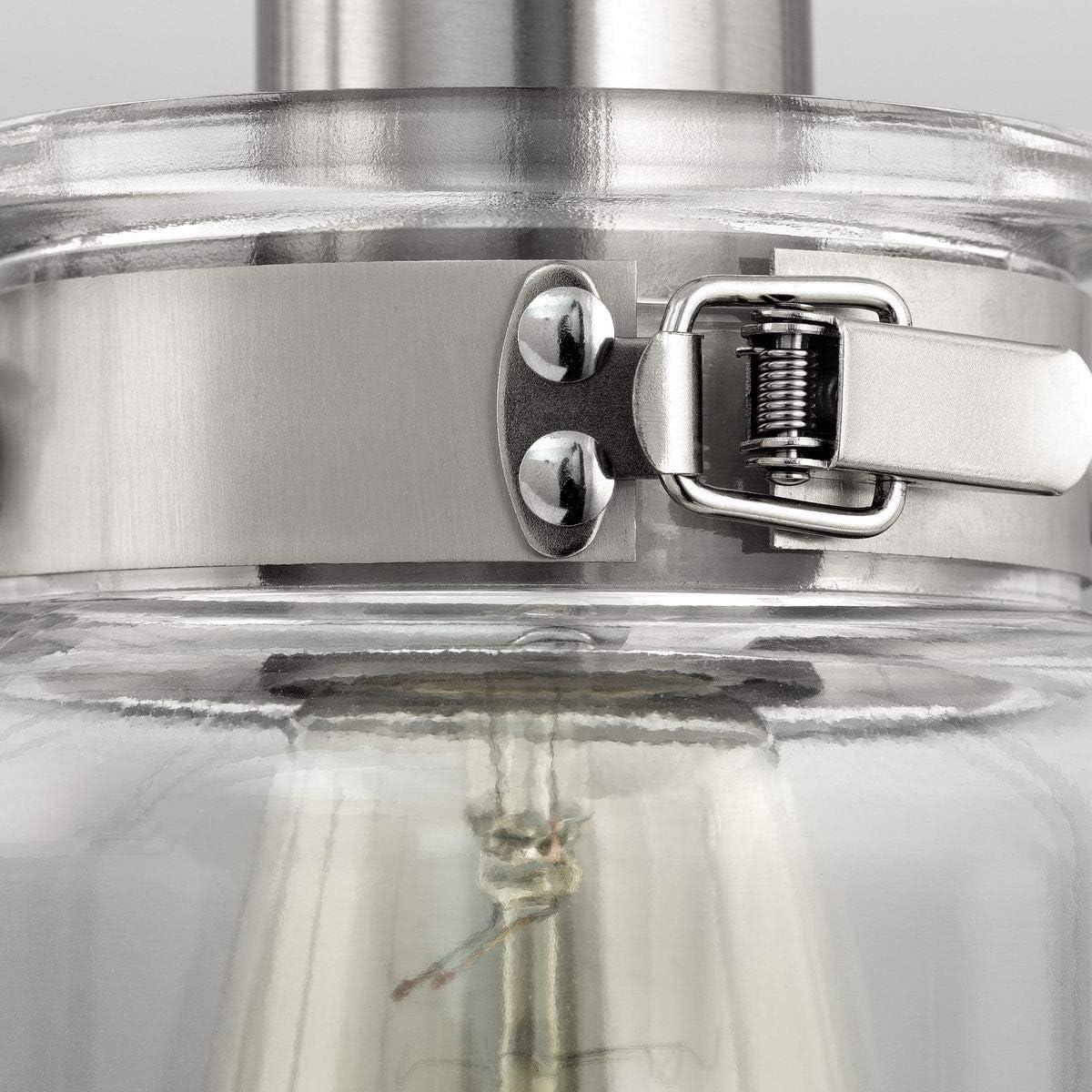 Progress Lighting Calhoun Collection 1-Light Bath & Vanity Wall Light, Brushed Nickel, Clear Glass Shade