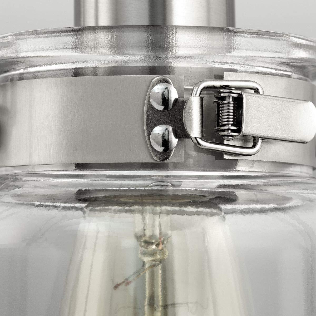 Progress Lighting Calhoun Collection 1-Light Bath & Vanity Wall Light, Brushed Nickel, Clear Glass Shade