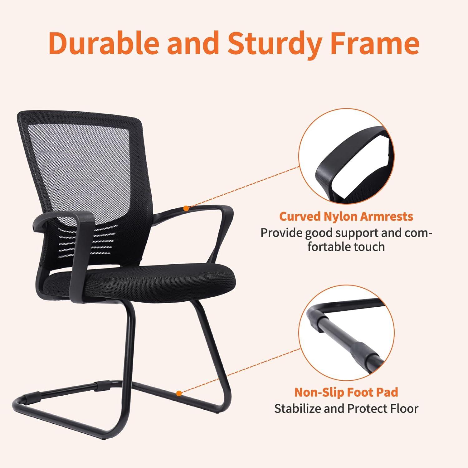 Office Guest Chair with Lumbar Support Mid Back Mesh Space Air Grid Series Reception Conference Room