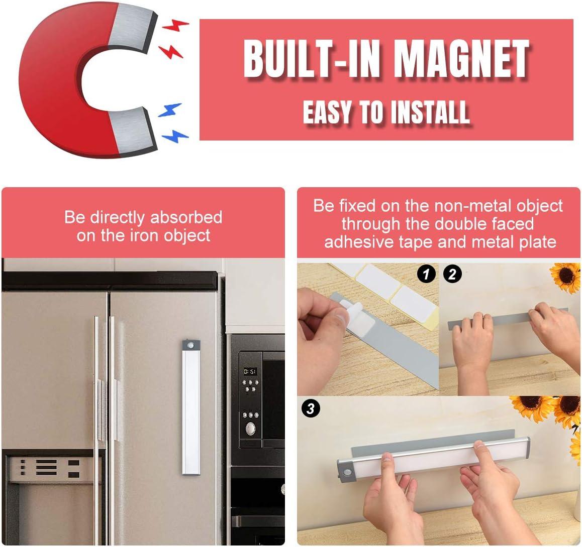 LEPOTEC 2022 30 LED Under Counter Closet Lighting, Pantry Light, LED Motion Sensor Cabinet Light Battery Powered Operated Light 2500mah Rechargeable Wireless Motion Sensor Closet Light