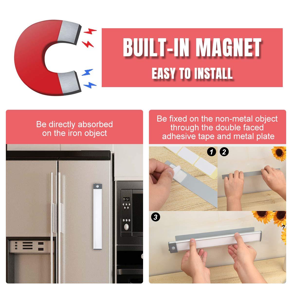 LEPOTEC 2022 30 LED Under Counter Closet Lighting, Pantry Light, LED Motion Sensor Cabinet Light Battery Powered Operated Light 2500mah Rechargeable Wireless Motion Sensor Closet Light