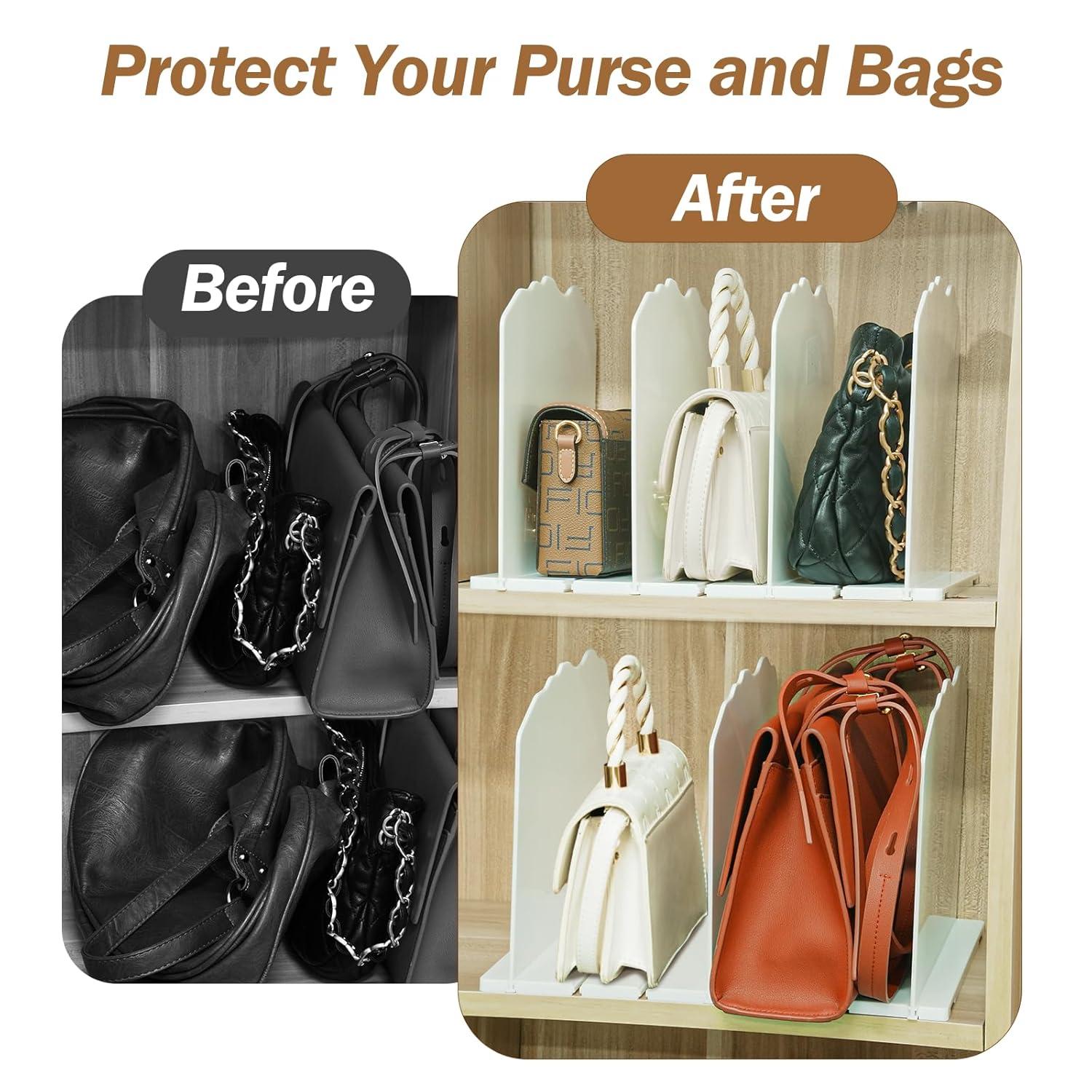 Rebrilliant Adjustable Shelf Divider for Closet, Closet Acrylic Handbag Separators Storage Organizer