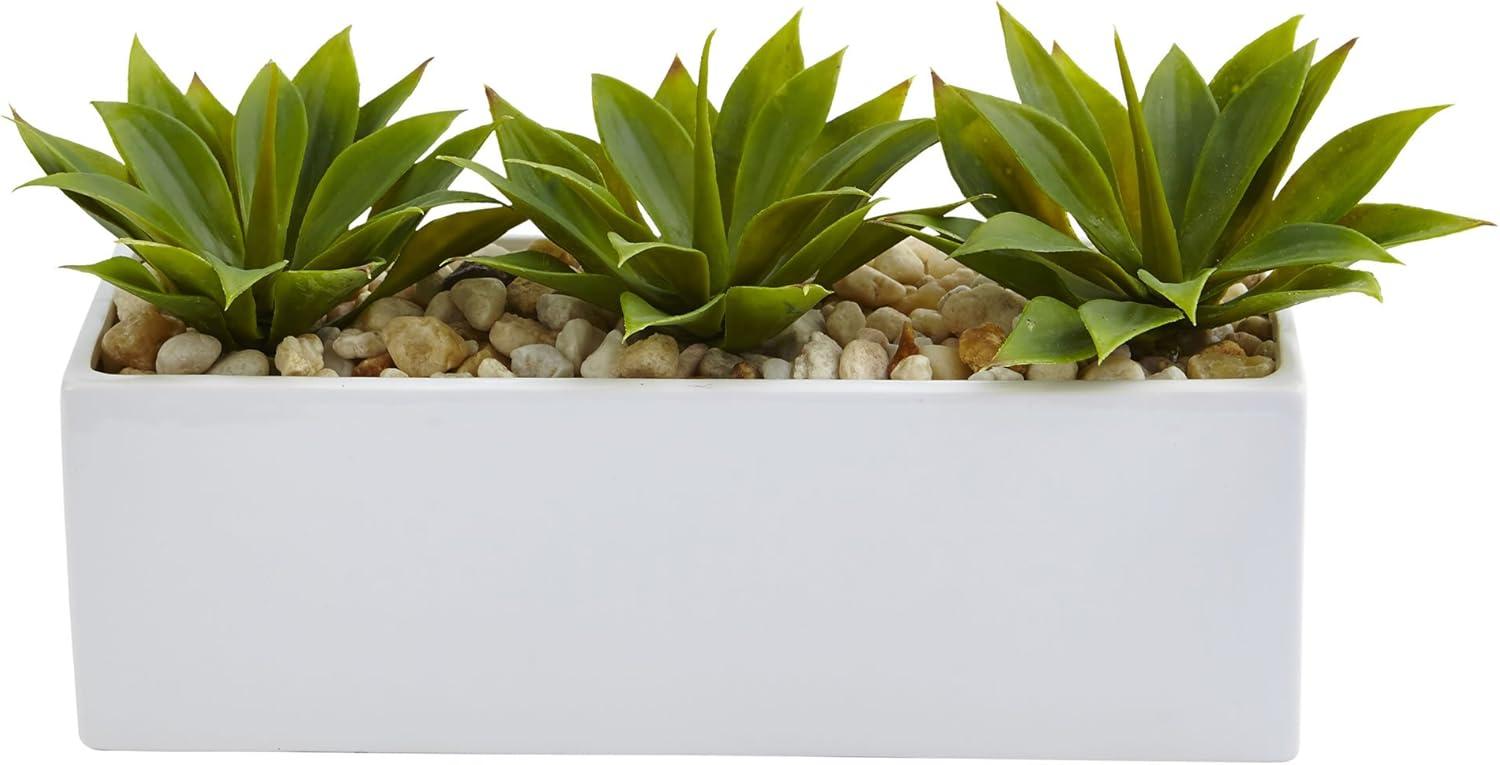 7'' Faux Agave Plant in Ceramic Planter