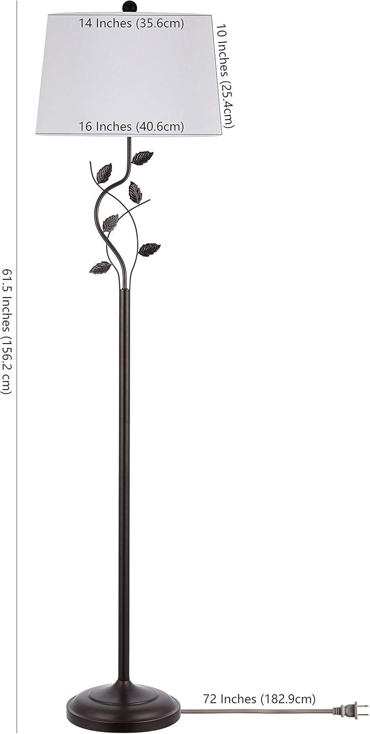 SAFAVIEH Rudy 61.5 in. Floral Iron Floor Lamp, Black