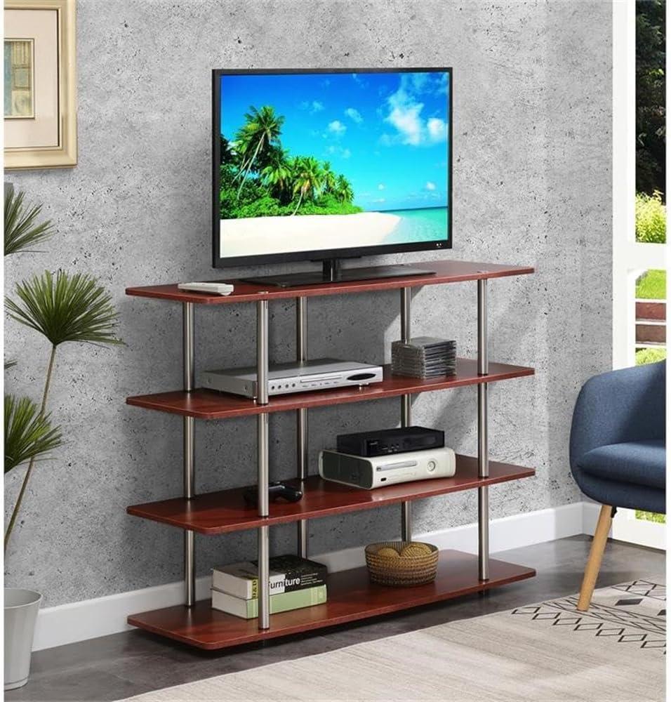 Convenience Concepts Designs2Go XL Highboy 4 Tier TV Stand, Cherry