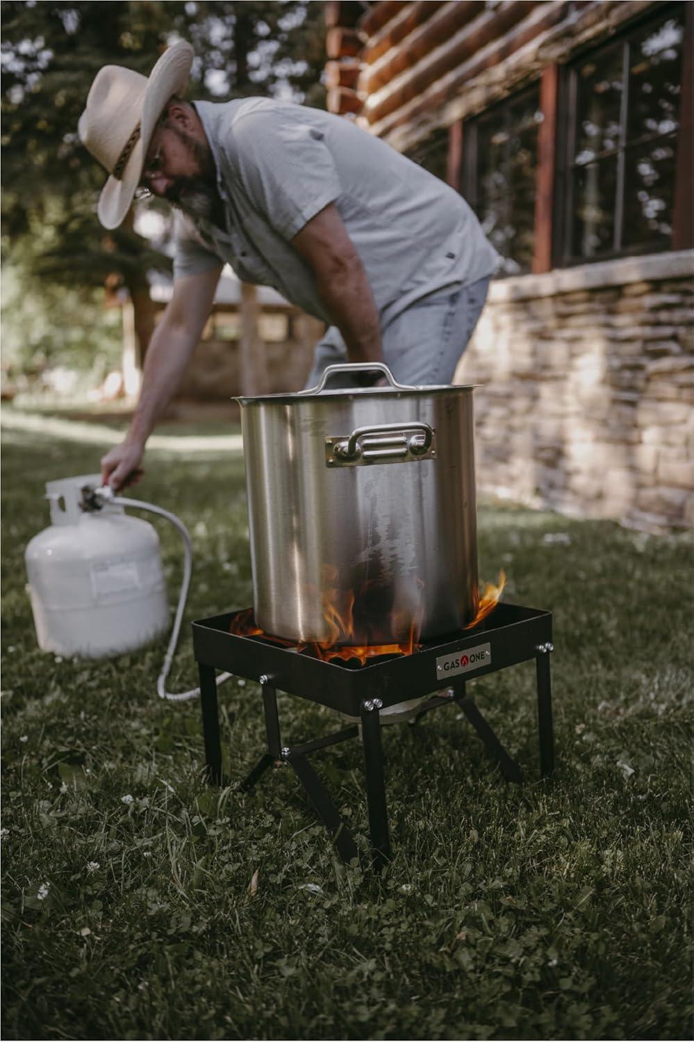 GasOne Propane Gas Outdoor Stove with High Pressure Braided Hose