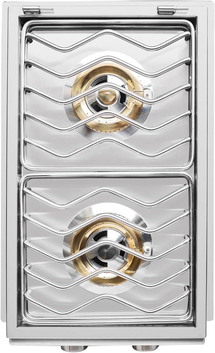 Stainless Steel Natural Gas Double Side Burner with LED Illumination