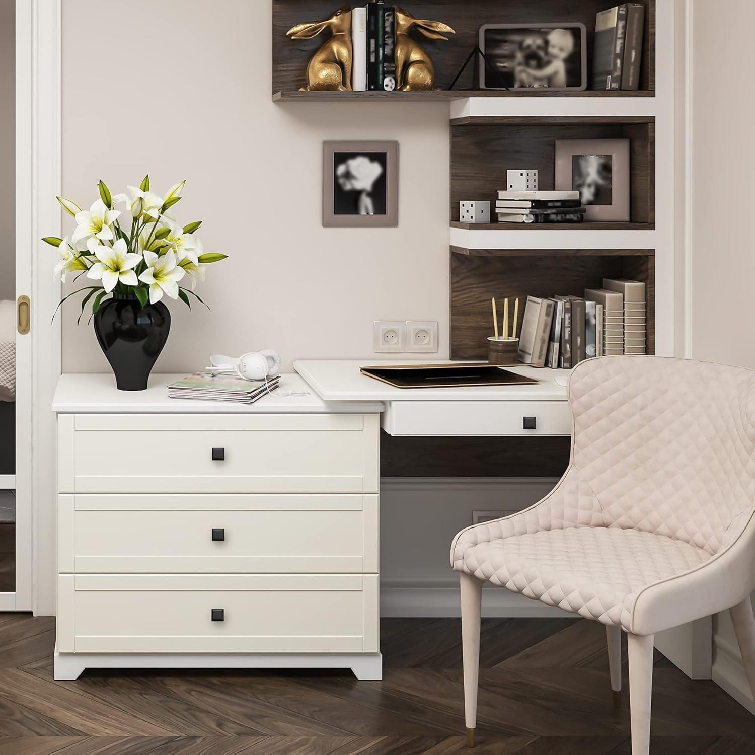 Single Hole Drawer Knobs - 10 Pack Black Cabinet Knobs - Square Dresser Knobs Dresser Handles Closet Door Knobs - Kitchen Cabinet Knobs - Cabinet Hardware