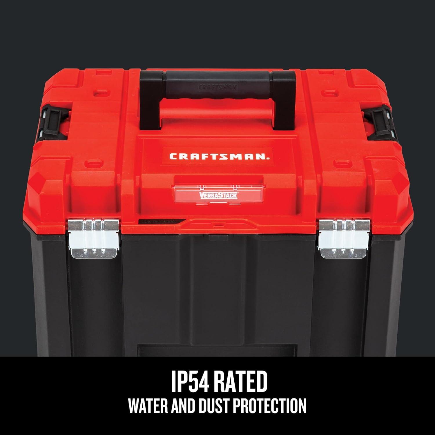 CRAFTSMAN Versastack System 17-in Red Plastic Lockable Tool Box