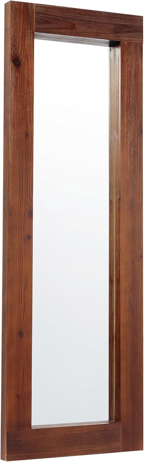 Flash Furniture Graham Full Length Mirror, Wall Mounted or Wall Leaning, Rustic Solid Wood Frame