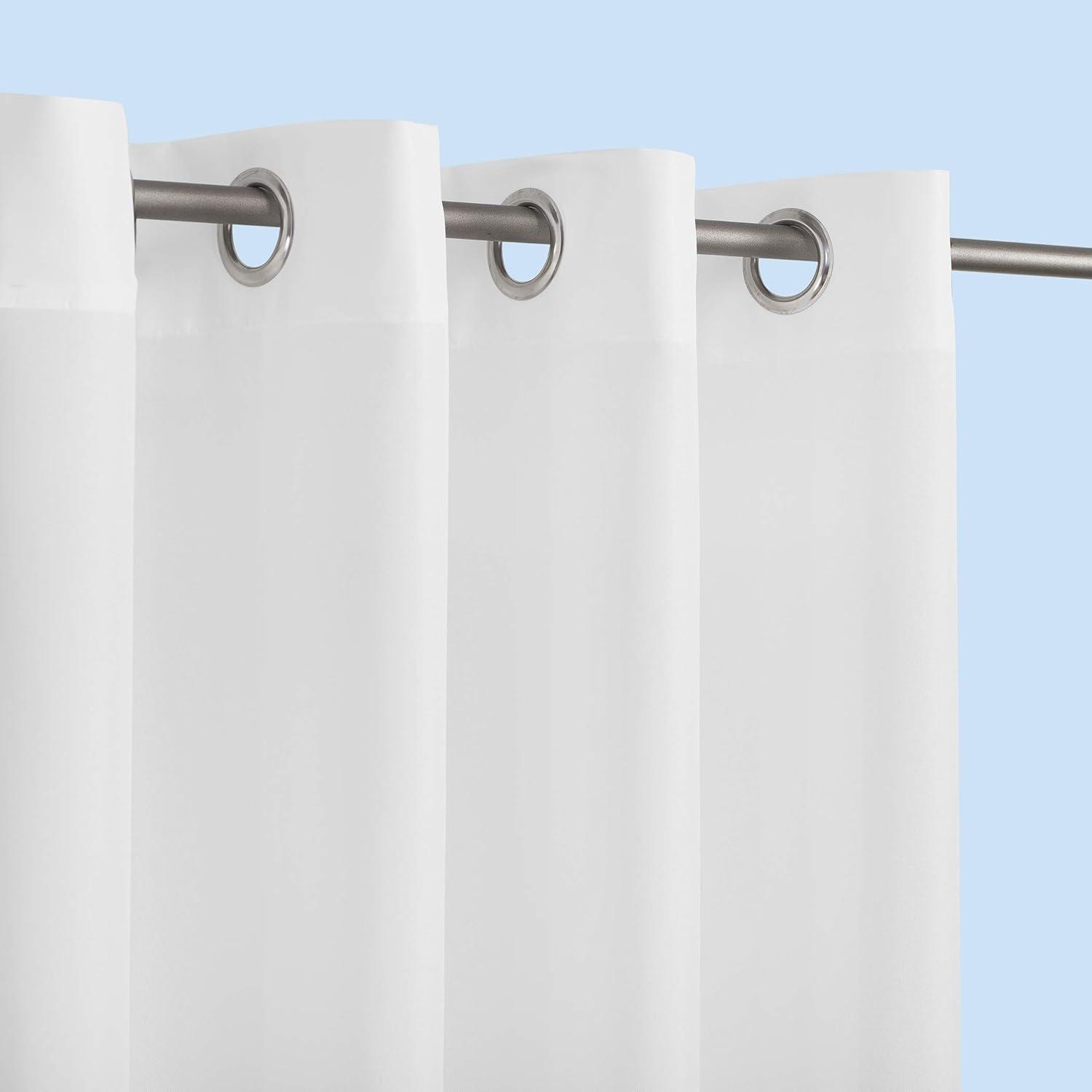 54"x84" Sun Zero Room Darkening Sailor UV Protectant Grommet Indoor/Outdoor Curtain Panel White: Patio Door Curtains