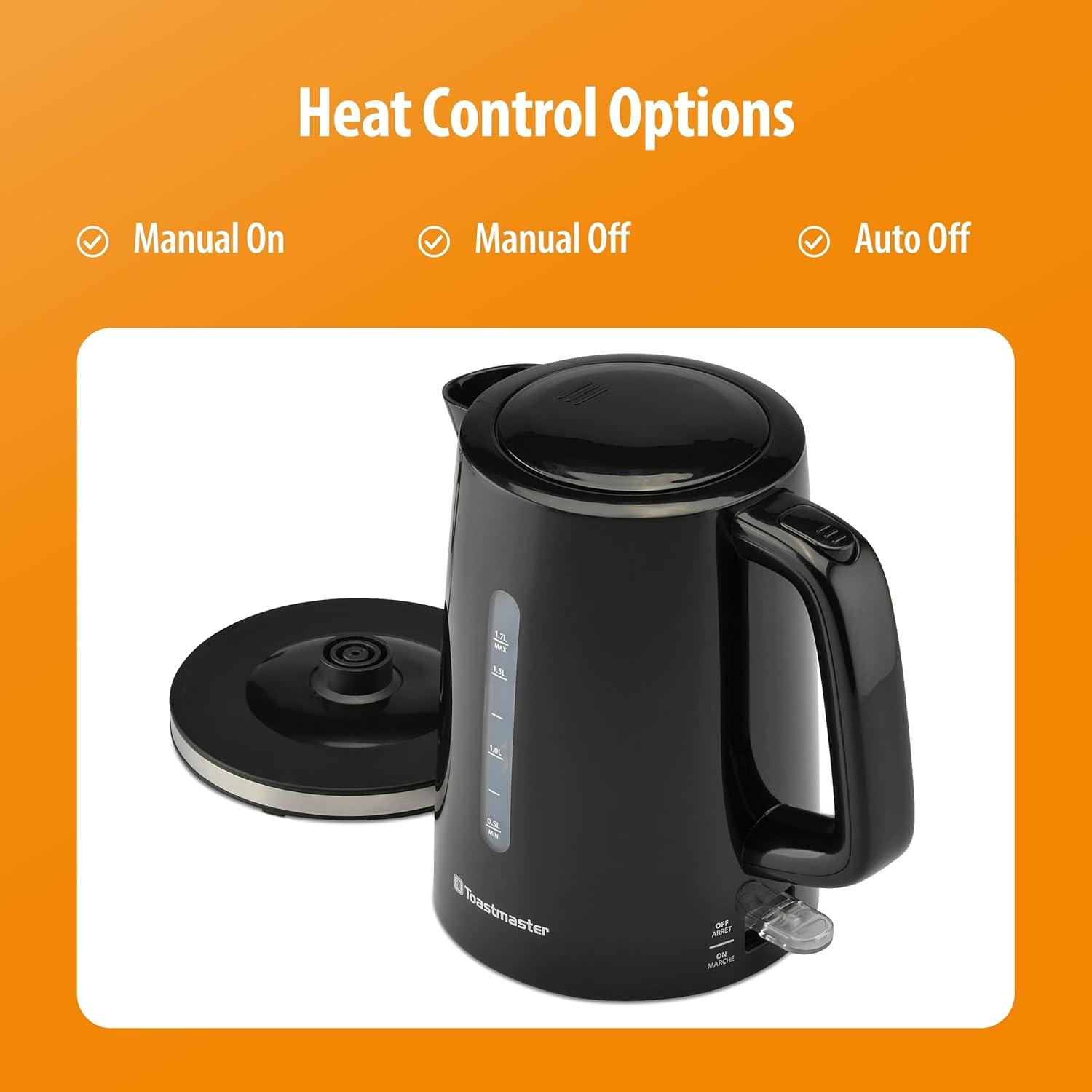 Toastmaster 1.7 Quarts Plastic Electric Tea Kettle