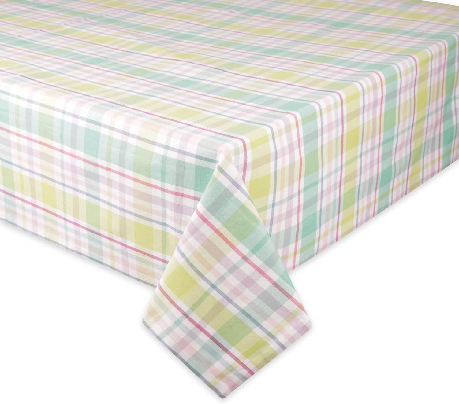 Spring Plaid Cotton Rectangular Tablecloth 60x84 Inch