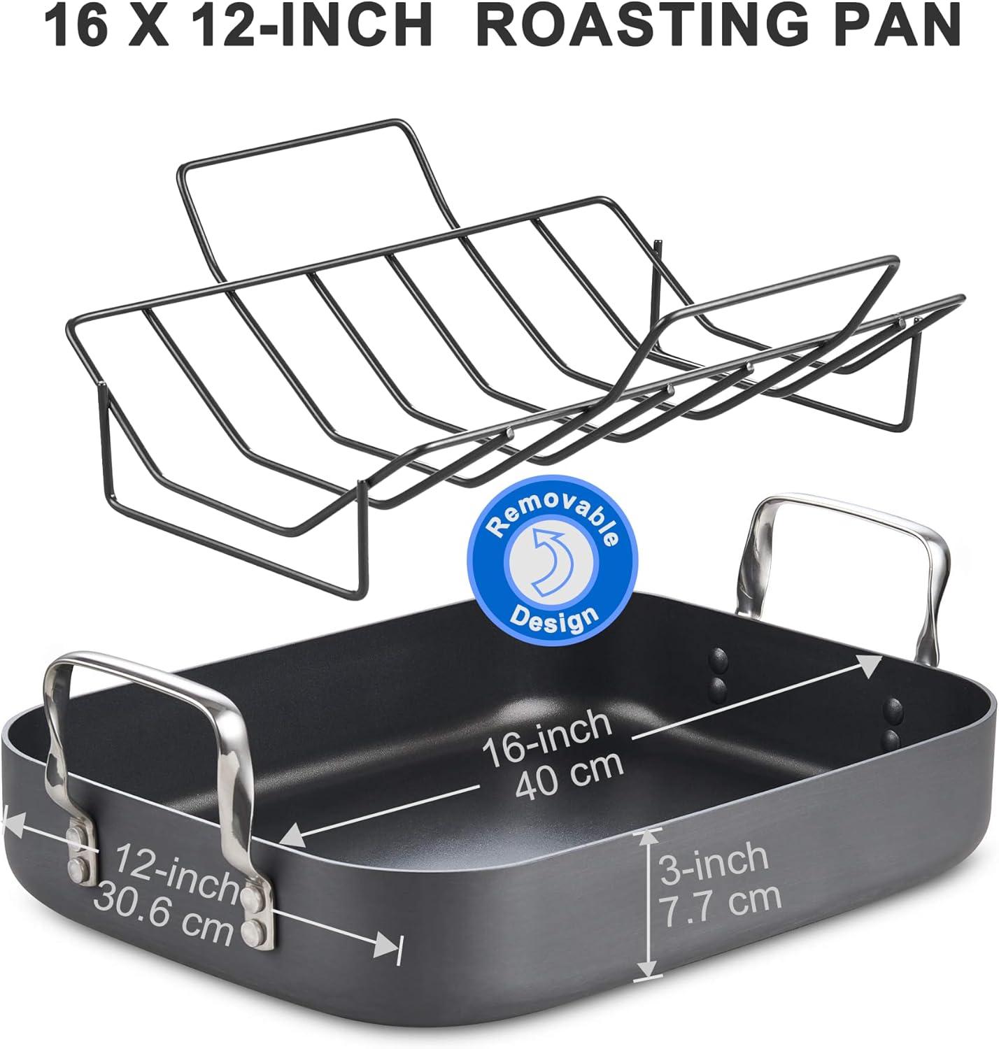 Cooks Standard Cooks Standard 18'' Non-Stick Hard-Anodized Aluminum Roasting Pan with Rack