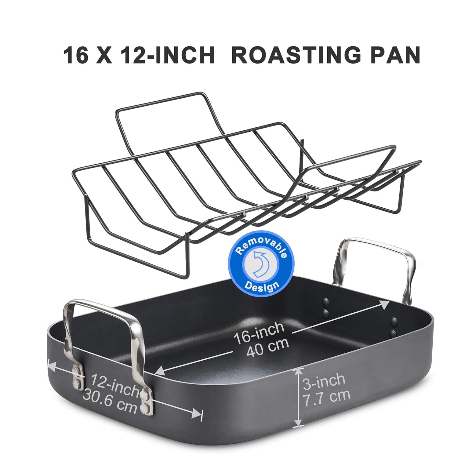 Cooks Standard Cooks Standard 18'' Non-Stick Hard-Anodized Aluminum Roasting Pan with Rack