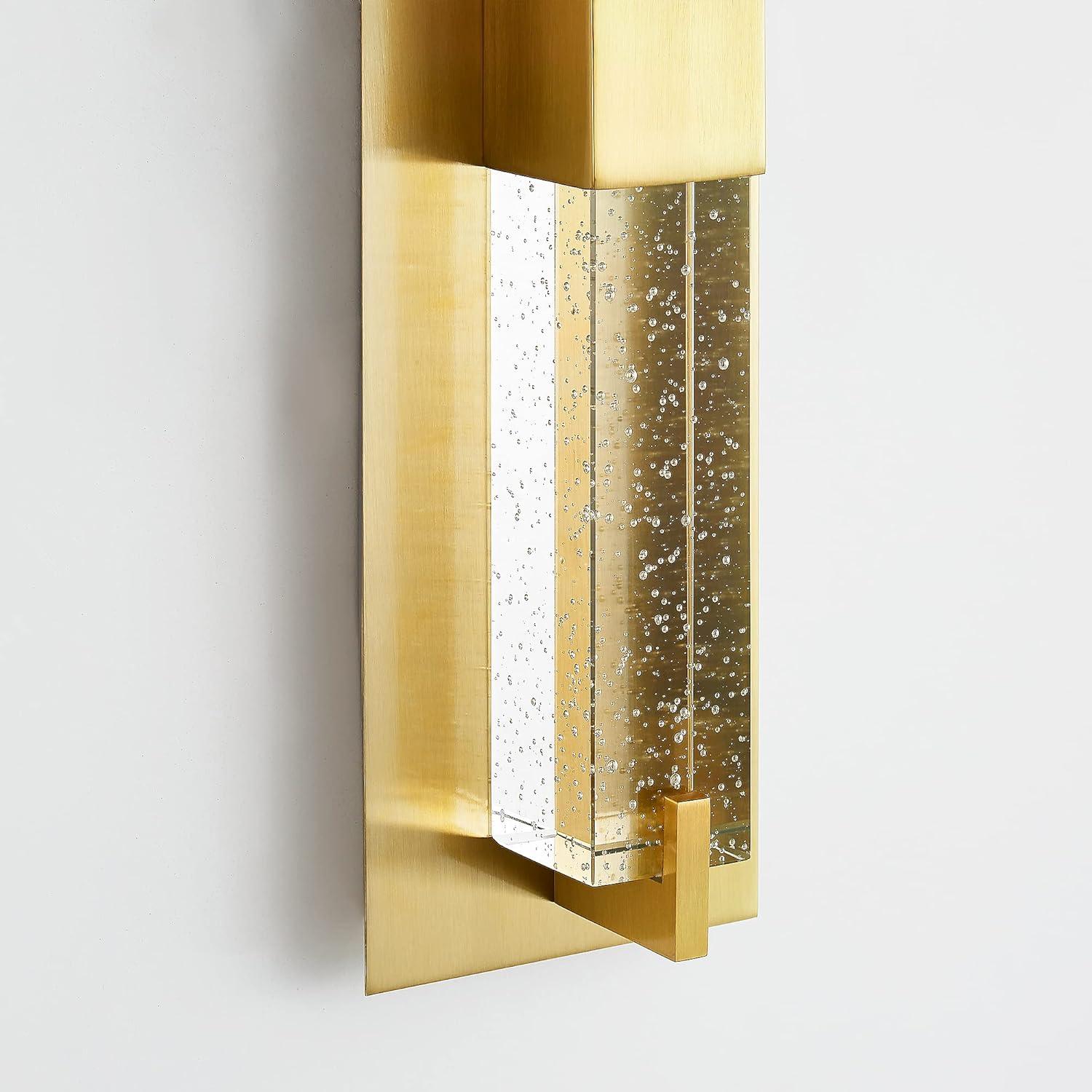 WOSHITU LED Wall Sconce Light: 19 Inch Gold Modern Sconces Wall Lighting 3000K Dimmable Crystal Wall Lamps Indoor Bathroom Sconce Mount Light Fixtures for Living Room/Bedroom/Hallway