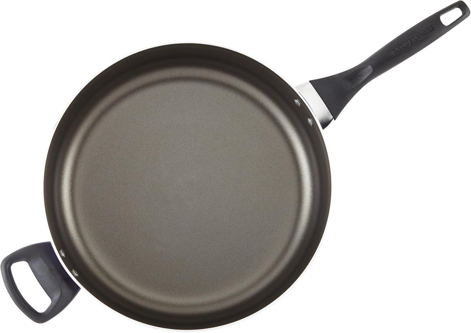 Farberware Dishwasher Safe Nonstick Jumbo Cooker with Lid and Helper Handle, 6 Quart, Black