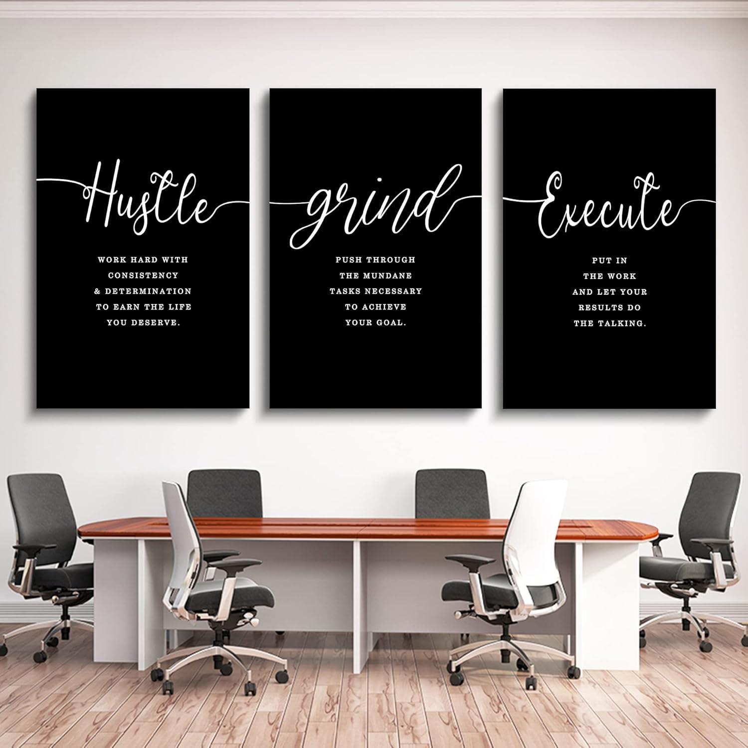 Asdg12s-Motivational Wall Art - Inspirational Canvas Poster Prints Black Quotes Paintings Picture Entrepreneur Positive Quotes Office Wall Decor Decoration for Living Room Bedroom