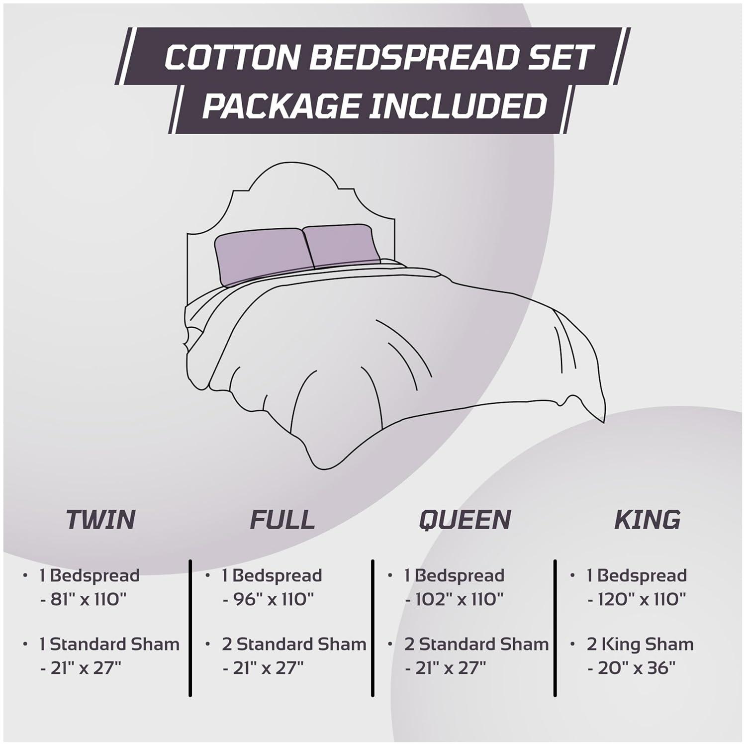 Better Trends Rio 100% Premium Cotton Tufted Bedspread Set, Soft & Luxurious Feel, Perfect for Gifting, All Seasons Machine Washable Medallion Bedding Set