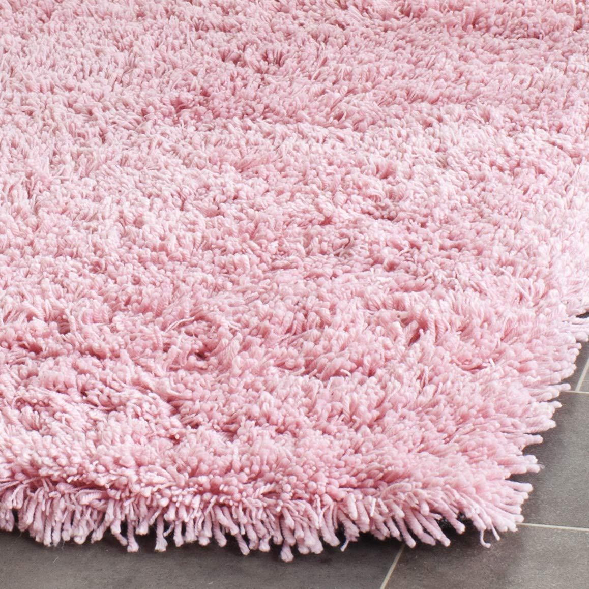 SAFAVIEH Glen Solid Plush Shag Area Rug, Pink, 6' x 9'