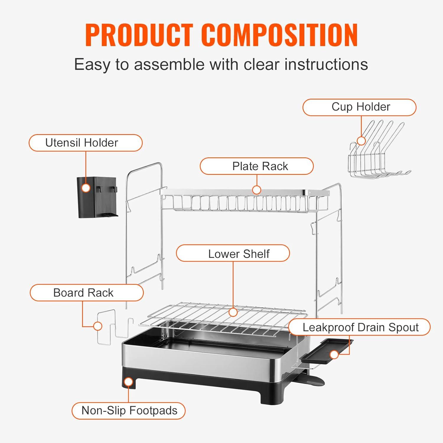 Stainless Steel Two Tier Dish Rack