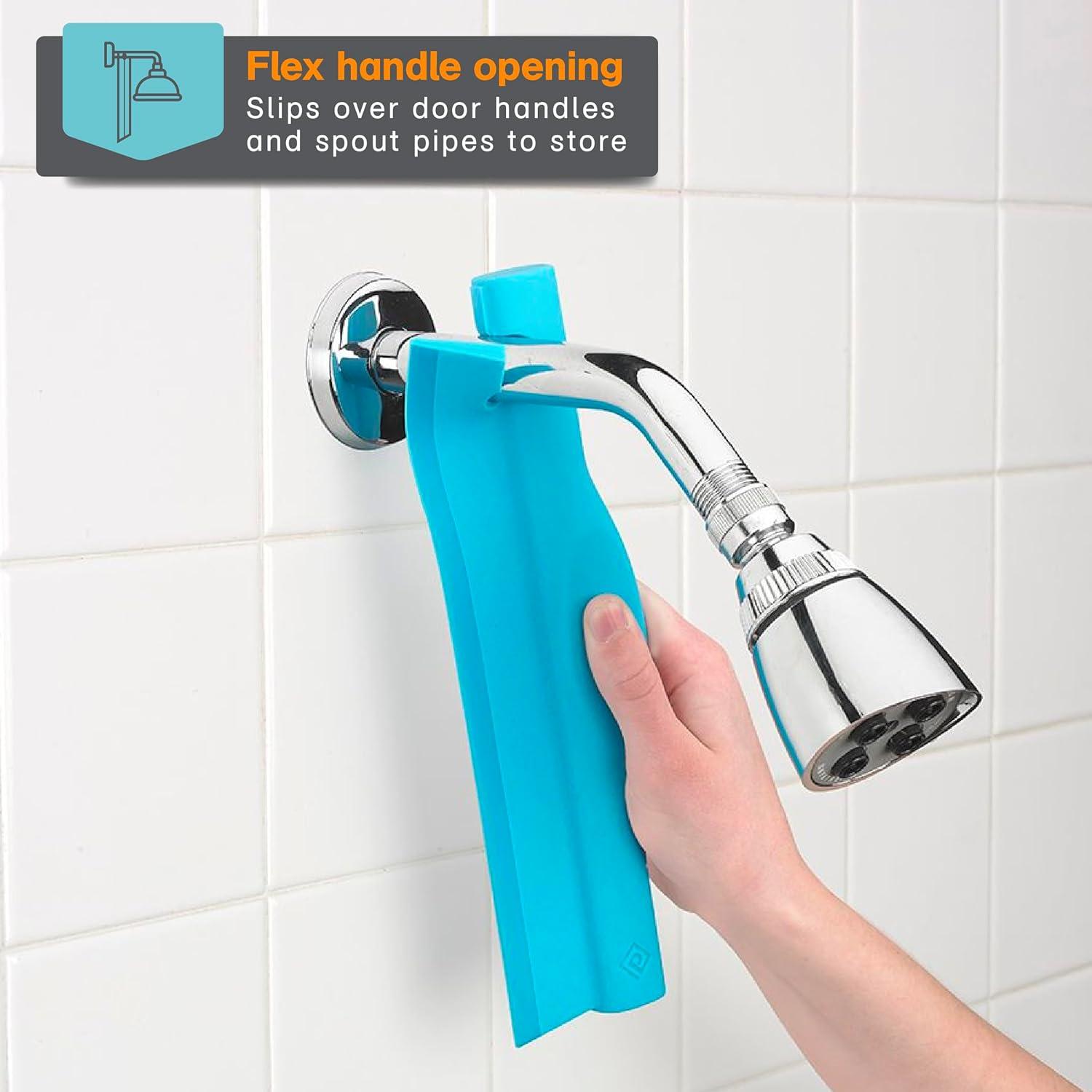 Polder Swipe Squeegee, Window Cleaner with Silicone Blade, Shower Squeegee with Flexible Handle, Ideal for Car, Kitchen, Bathroom, Shower Mirror, and More, Cleaning Supplies, Turquoise