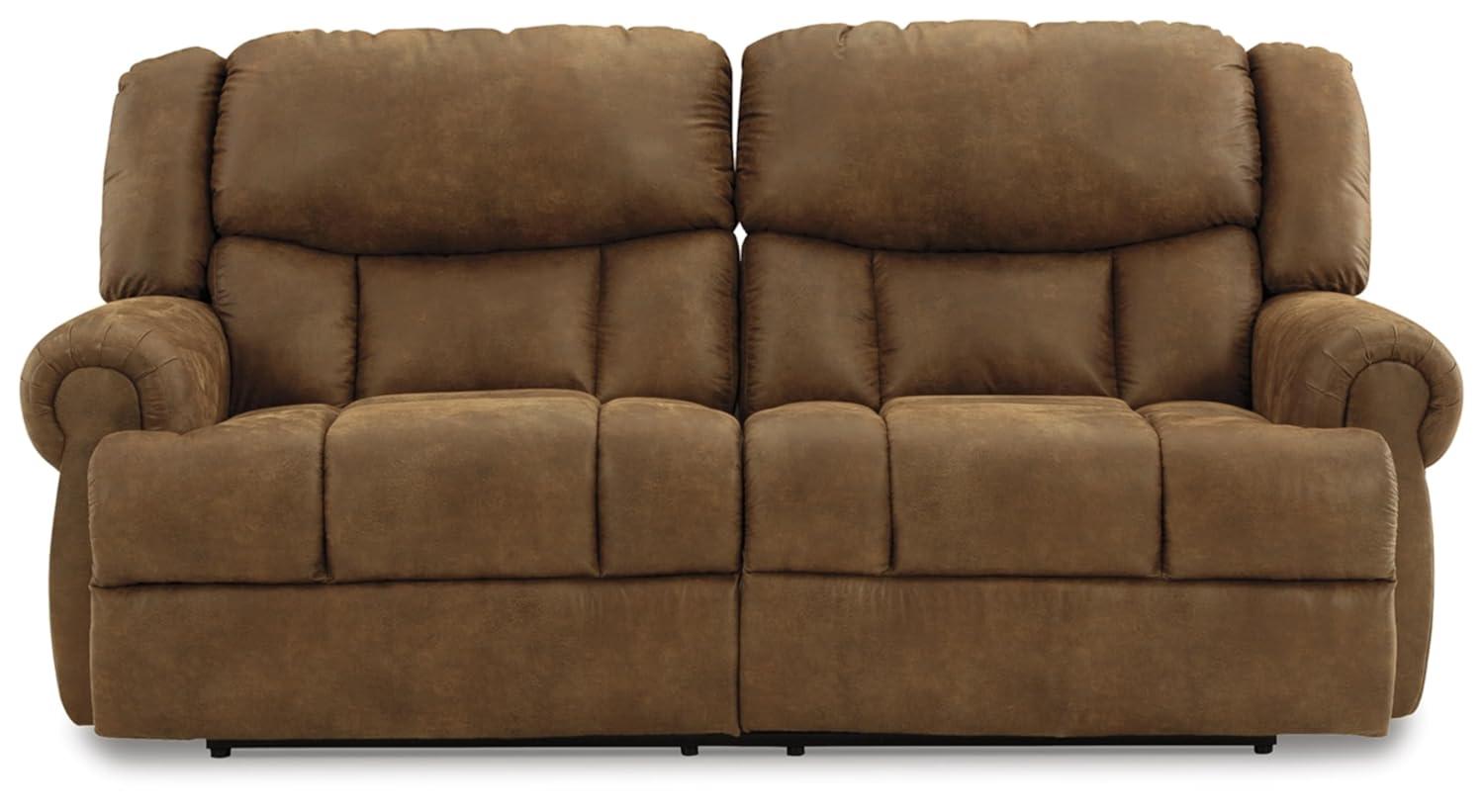 Boothbay Brown Faux Leather Manual Reclining Sofa