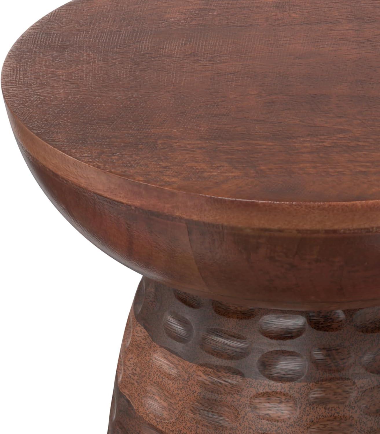 Simpli Home Boyd Solid Mango Wood Pedestal Accent End Table