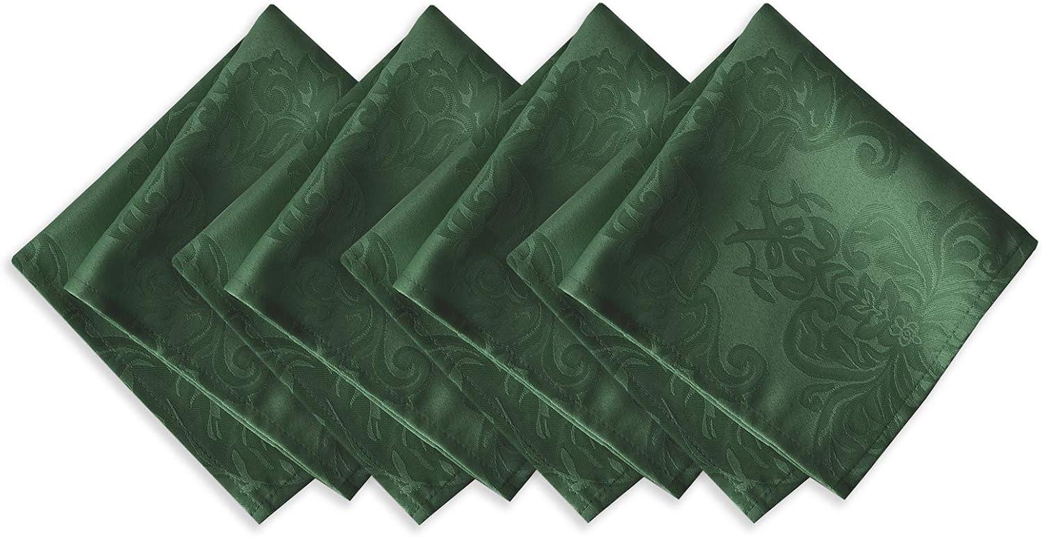 Elrene Barcelona Damask Stain Resistant Napkin Set of 4 - 17" x 17" - Elrene Home Fashions