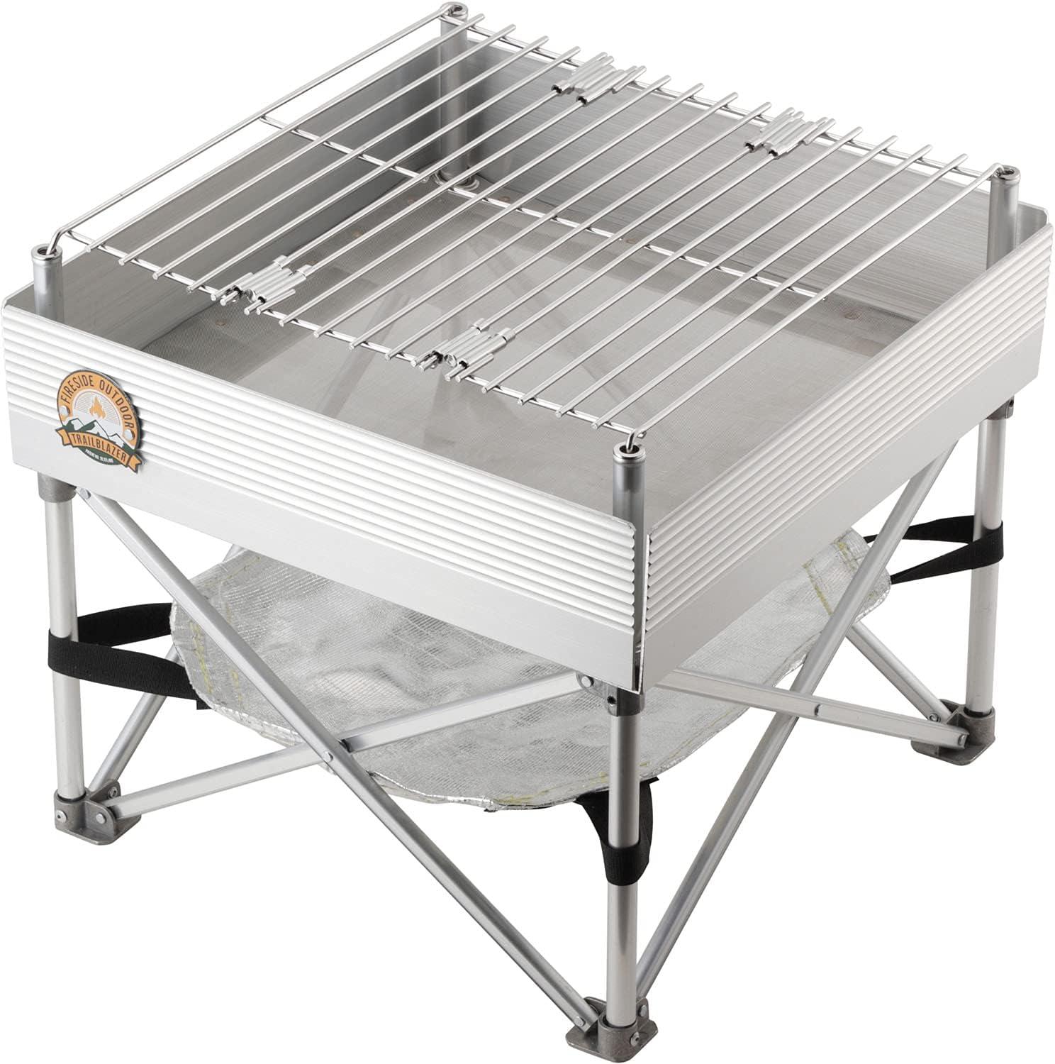 Compact Stainless Steel Portable Fire Pit and Grill