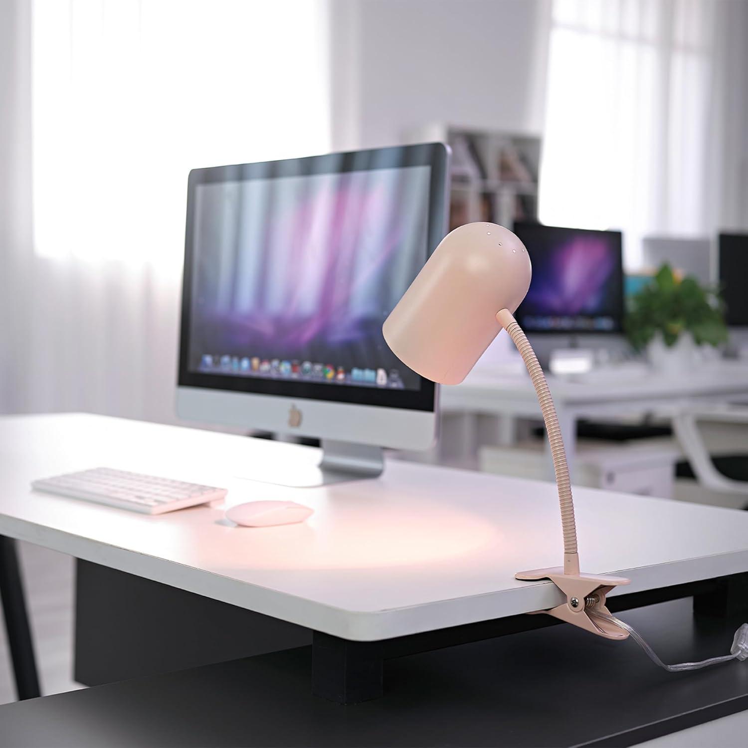 Globe Electric Carter 15" Matte Black Clip-Arm Desk Lamp with Adjustable Gooseneck Arm, 52301