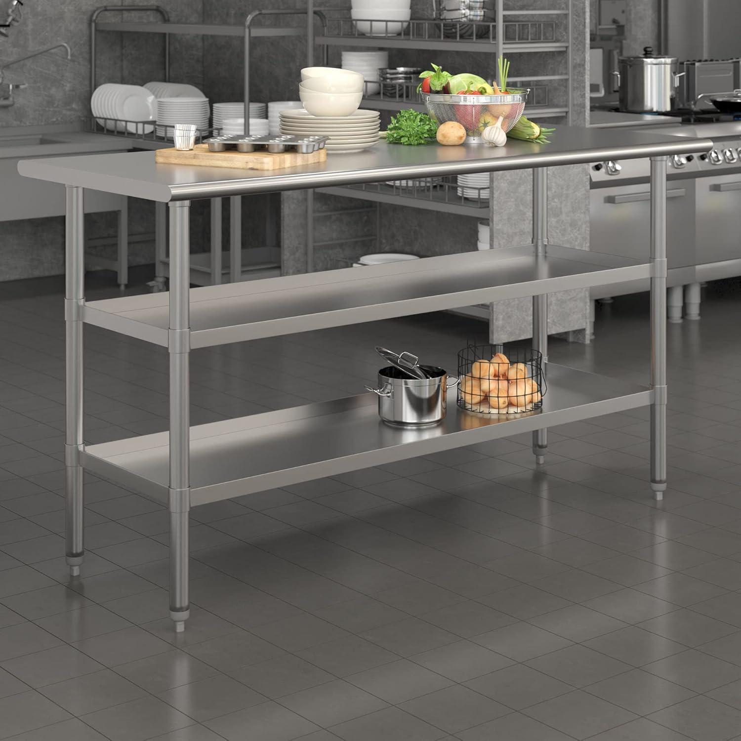 Woodford NSF Stainless Steel 18 Gauge Work Table with 2 Undershelves