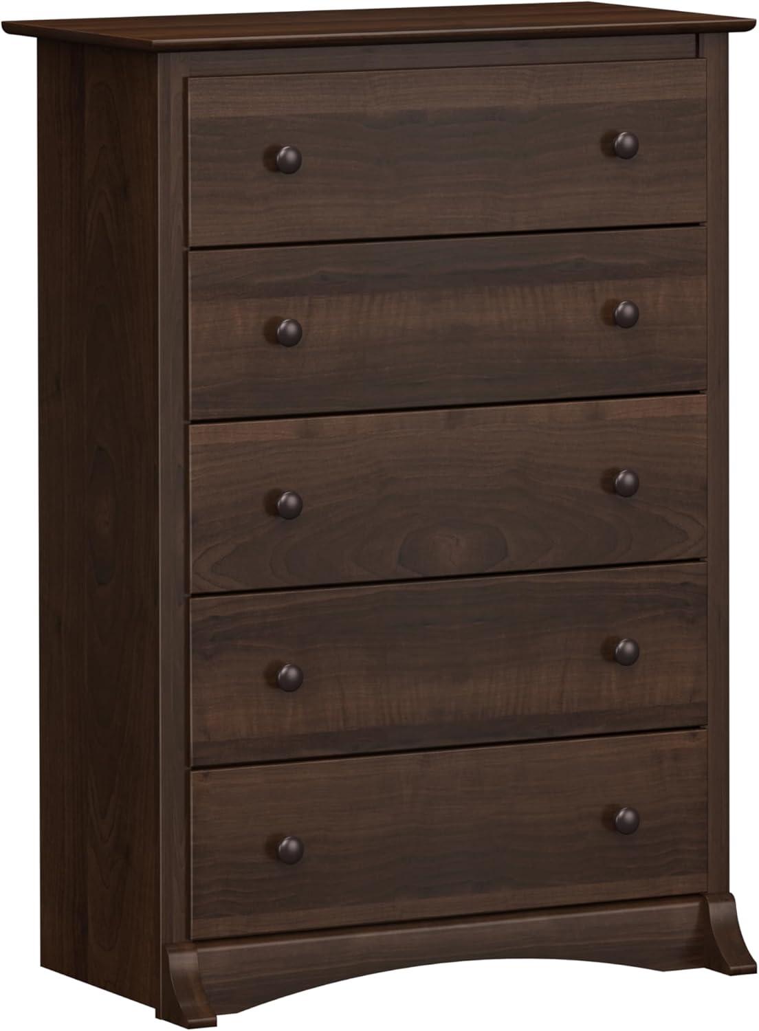 Prepac Fremont Espresso 5-Drawer Chest Dresser for Bedroom for Kids & Adults, 17.75"Dx31.5"Wx44.75"H