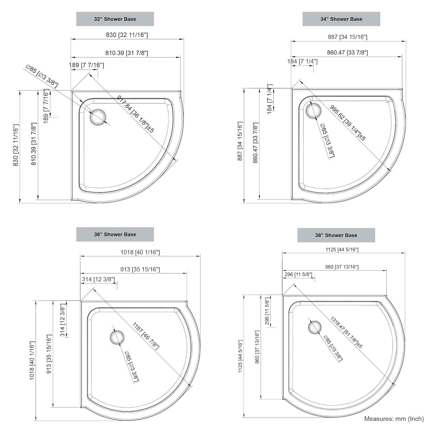 Ove Decors Breeze_36_without_walls OVE Decors Breeze Premium 40 in. Round Shower Kit w/ Clear, Base in Chrome Finish