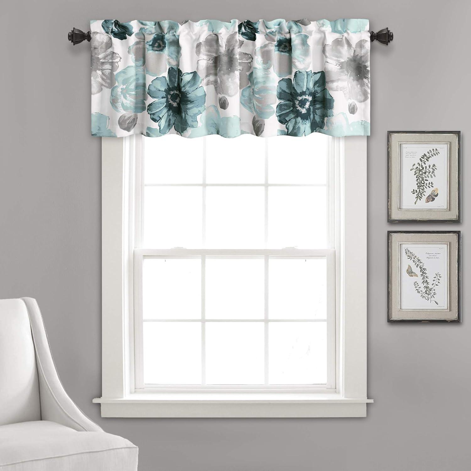 Lush Decor Leah Floral Tailored 52'' W Window Valance