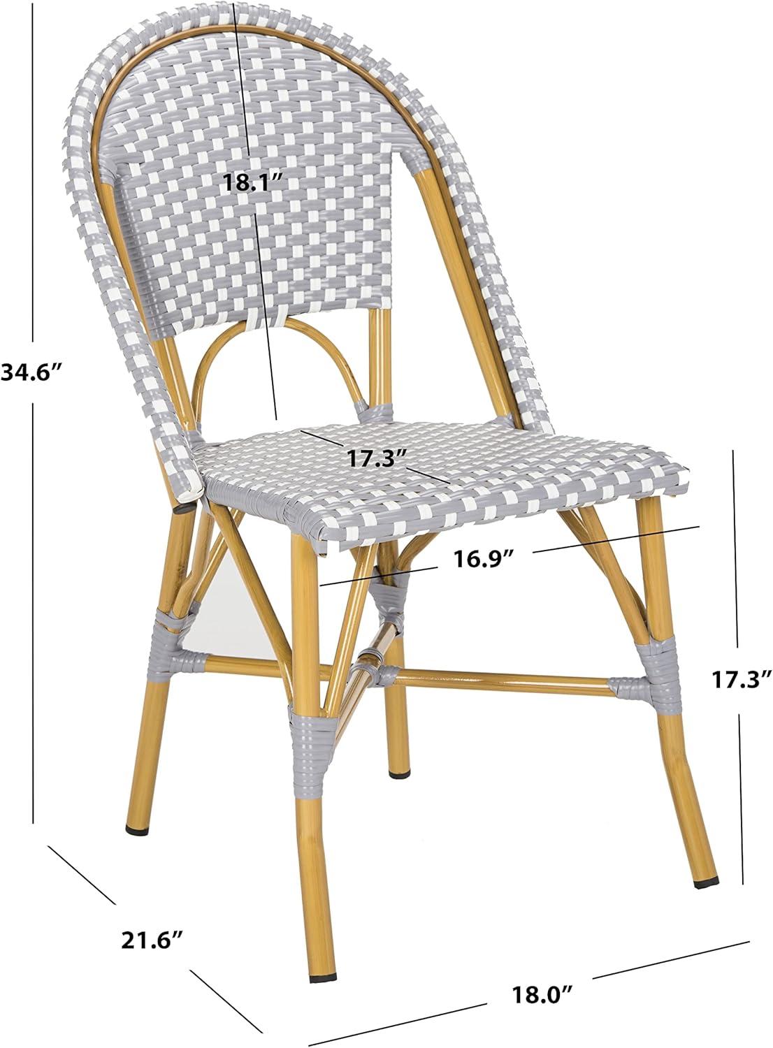 Salcha Side Chair (Set Of 2) - Indoor/Outdoor - FOX5210 - Gray/White - Safavieh