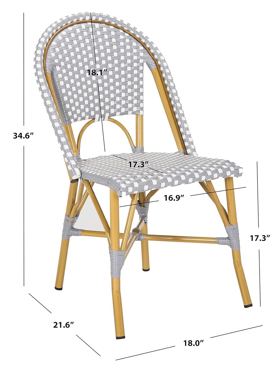 Salcha Side Chair (Set Of 2) - Indoor/Outdoor - FOX5210 - Gray/White - Safavieh