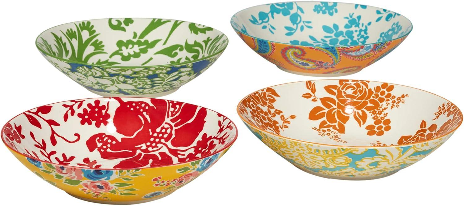 Set of 4 Damask Floral Assorted Soup Bowls - Certified International