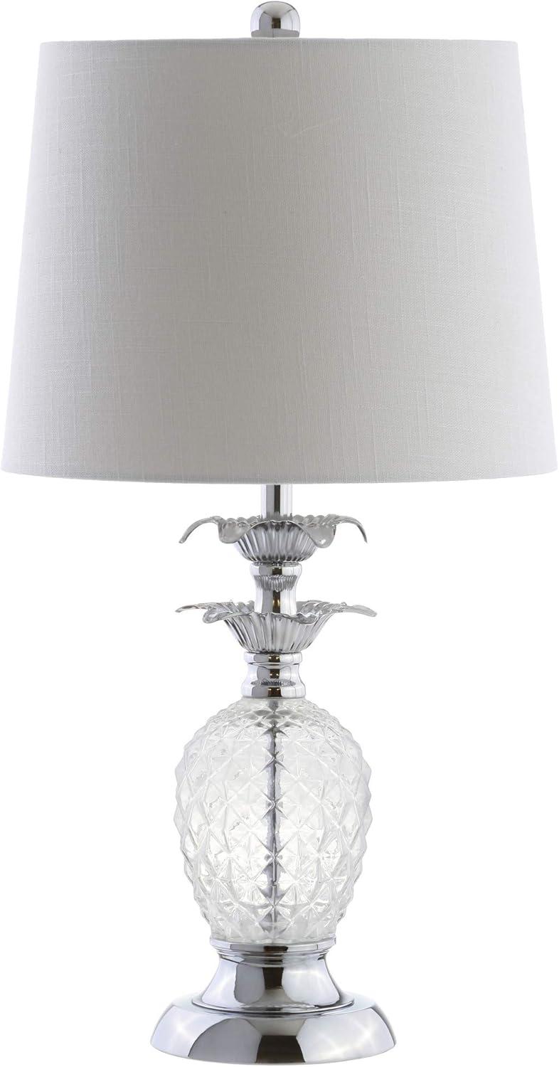 24" Silver Glass Table Lamp with 3-Way Switch