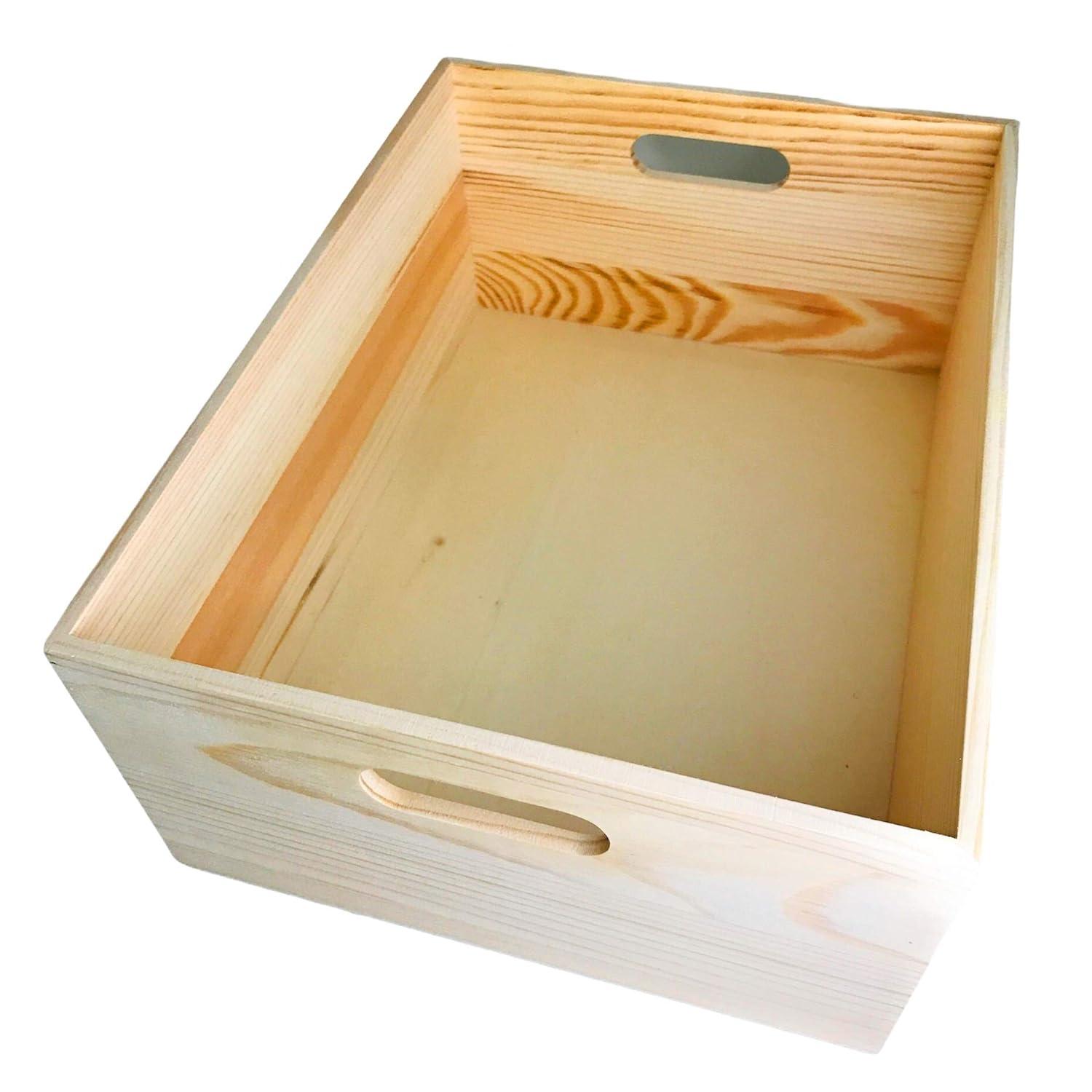 Sorbus Sorbus 2-Pack Unfinished Wood Crates Organizer Bins, Wooden Box, Cabinet Containers, Large, Set of 2