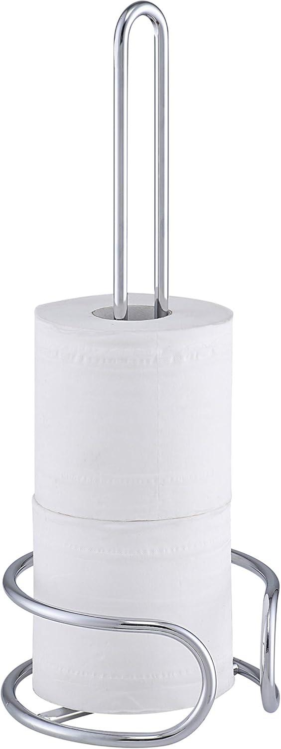 Heavy Wire Gauge Spare Bathroom Toilet Tissue Paper Roll Holder Storage Stand