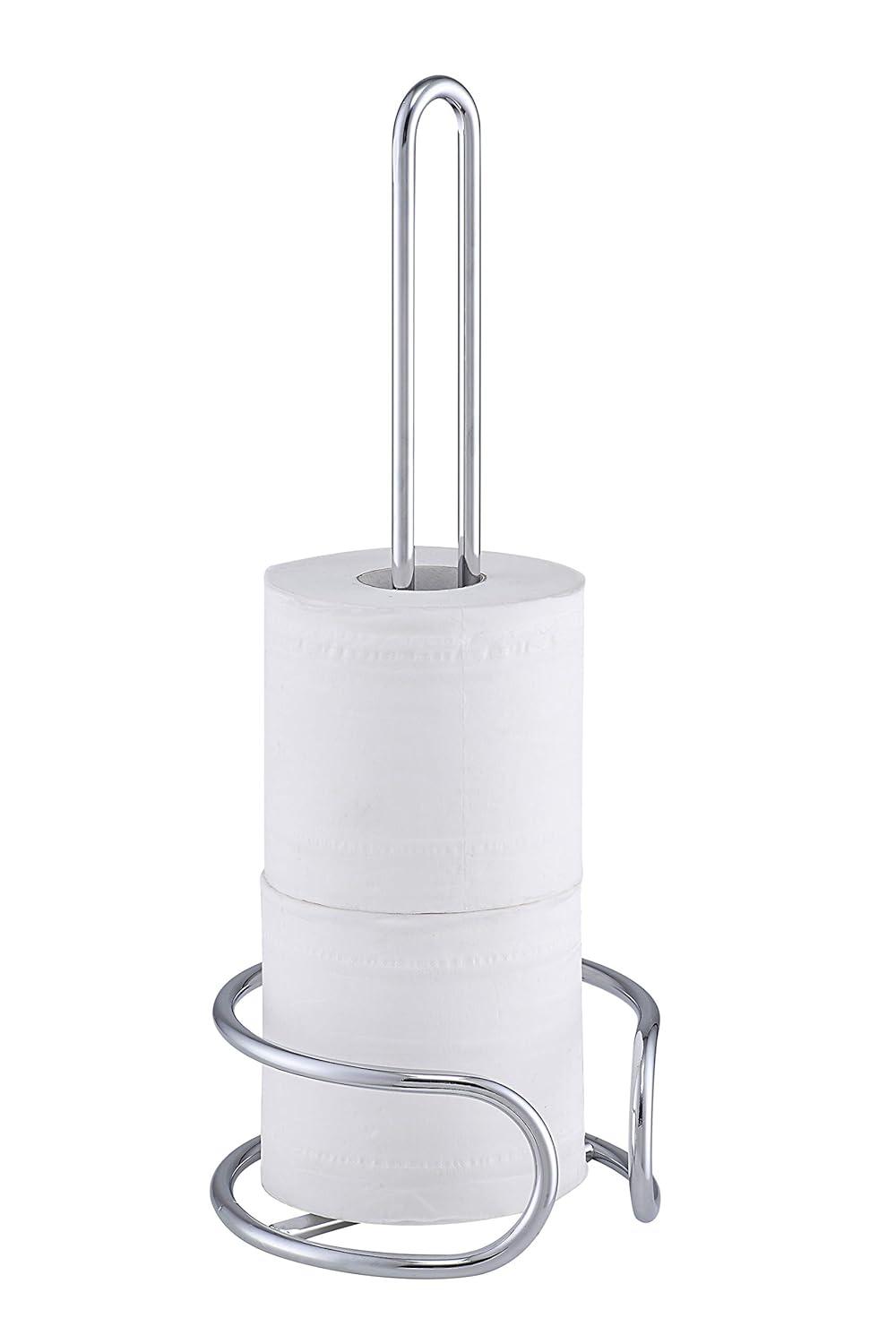 SunnyPoint Heavy Wire Gauge Spare Bathroom Toilet Tissue Paper Roll Holder Storage Stand WF-LY-WC-01BLK